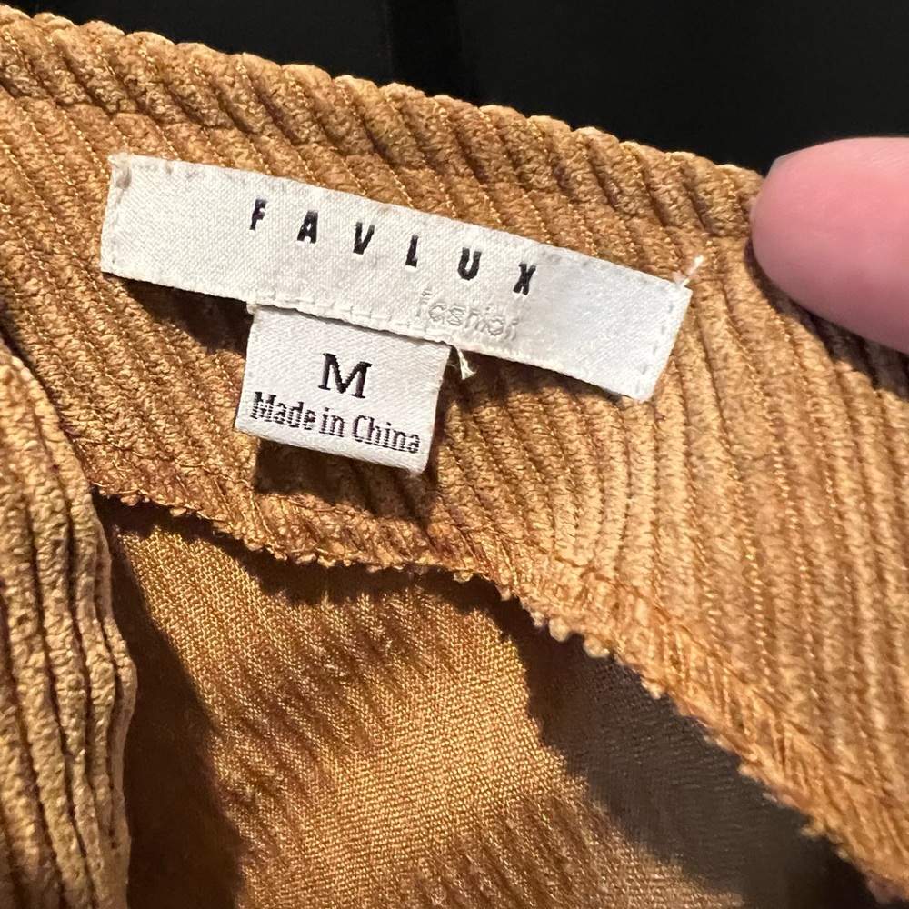 Camel Corduroy pinafore mini-dress